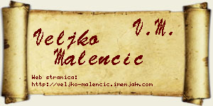 Veljko Malenčić vizit kartica